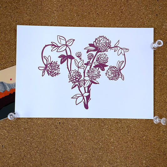 The Red Clover Bicornuate Postcard 4"x6"