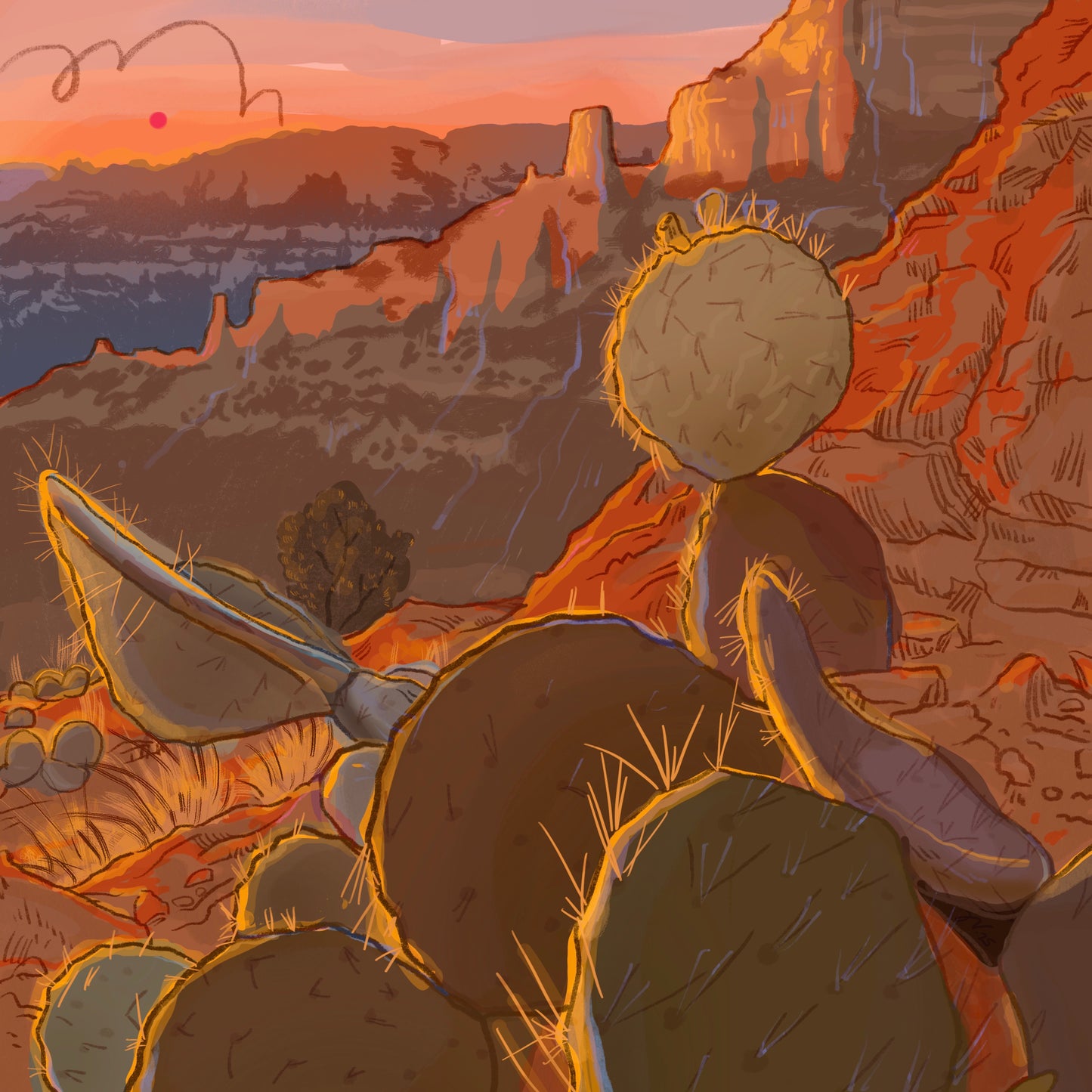 Hoodoo Prickly Peat Square Postcard