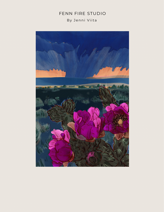 The Monsoon Cactus card 4"x6"