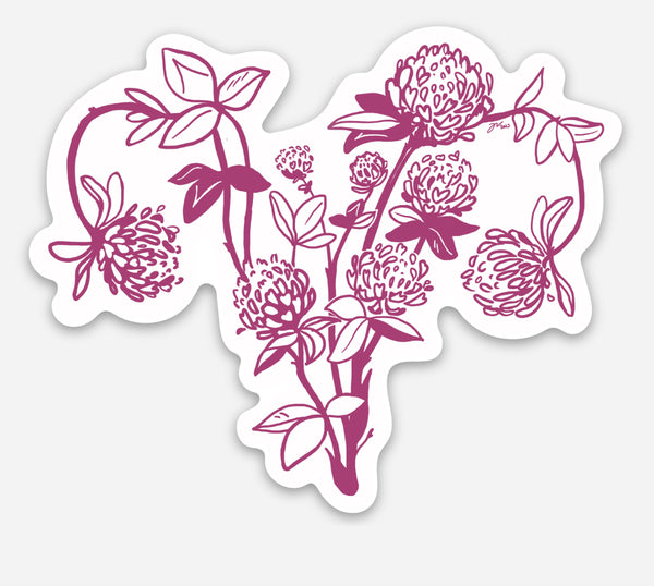 The red clover Bicornuate Sticker – Fenn Fire Studio
