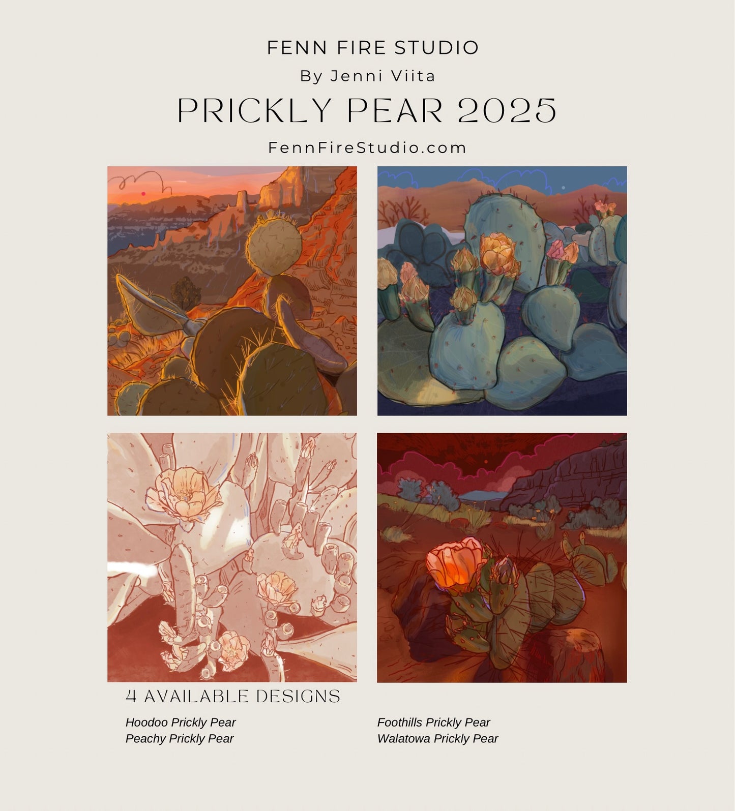 Prickly Pear square Card Bundle