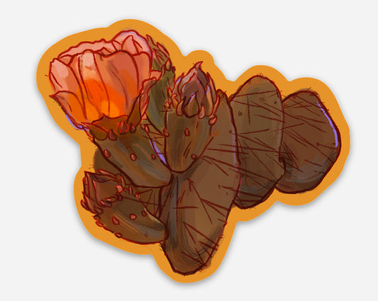 Orange Prickly Pear Sticker